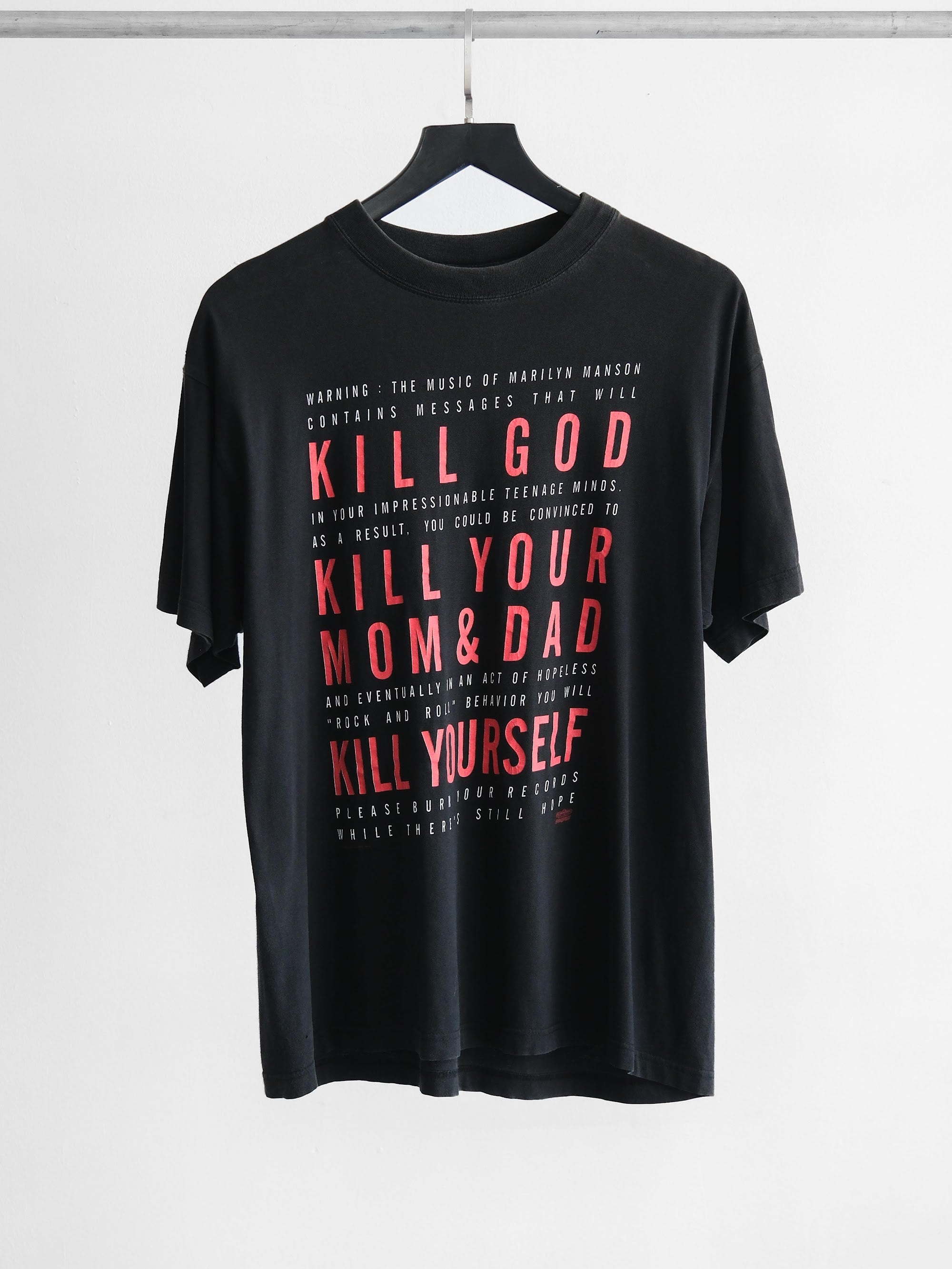VINTAGE BLACK MARILYN MASON "KILL GOD" T-SHIRT