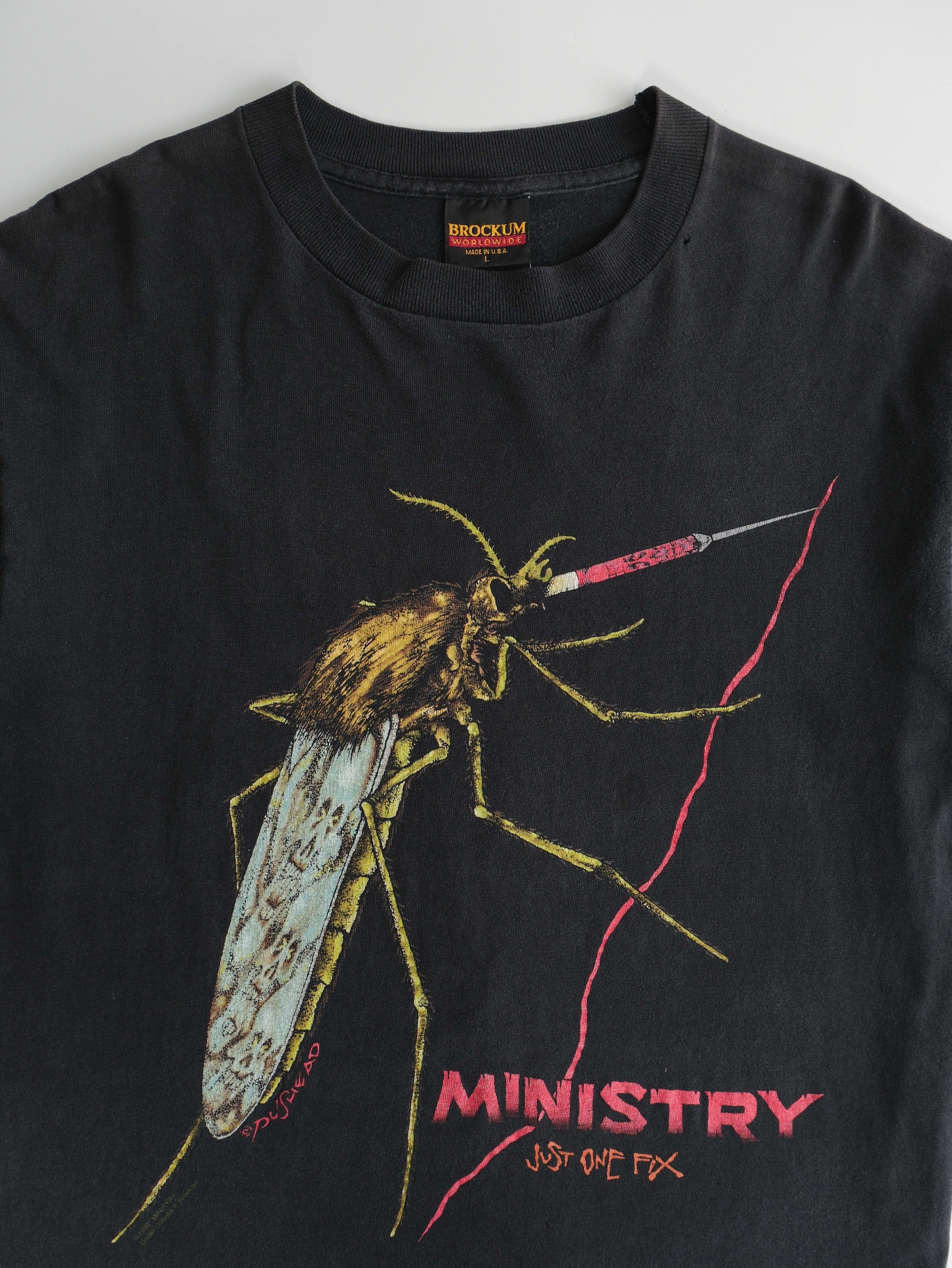 VINTAGE BLACK MINISTRY "JUST ONE FIX" T-SHIRT