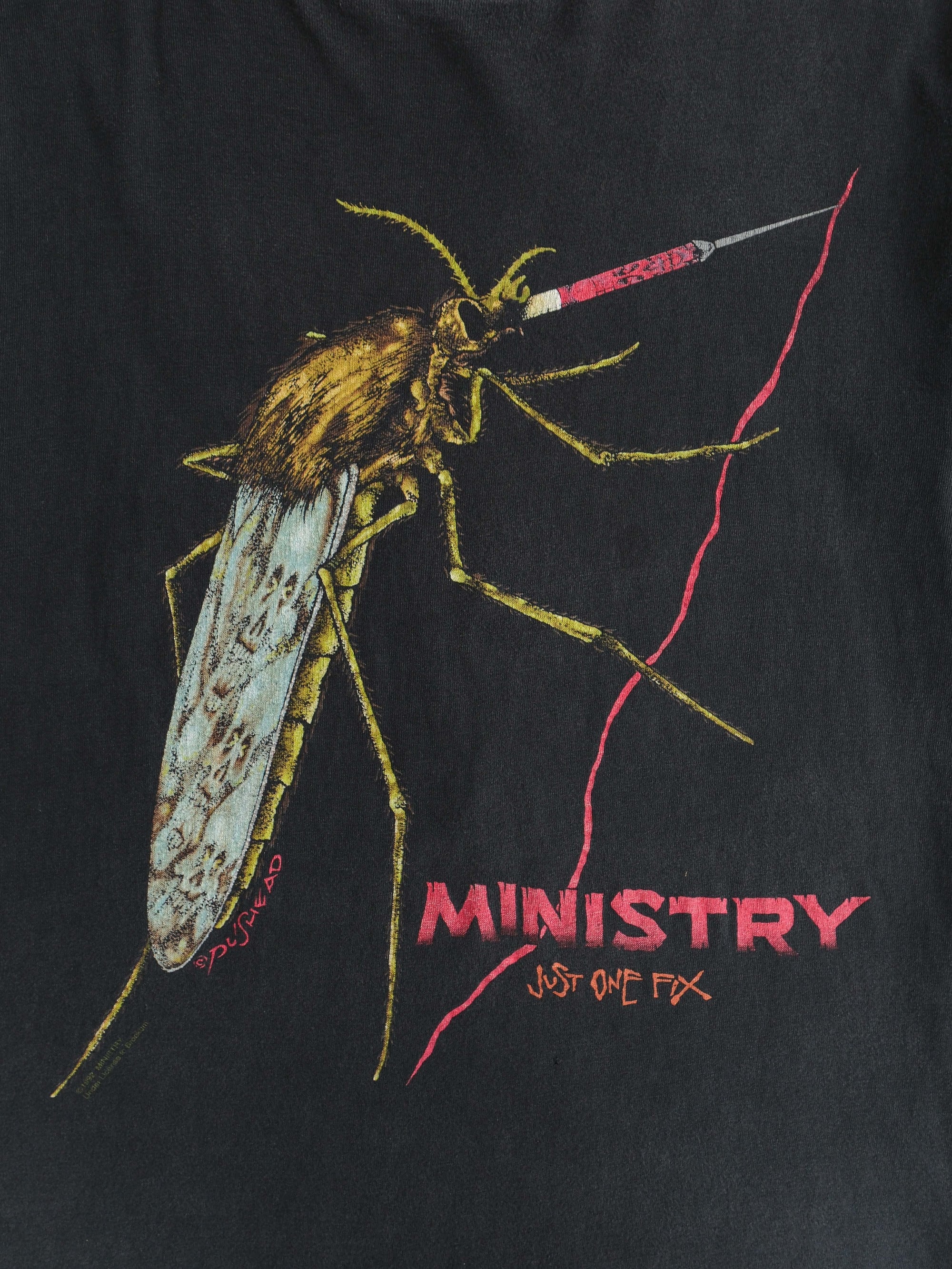 VINTAGE BLACK MINISTRY "JUST ONE FIX" T-SHIRT