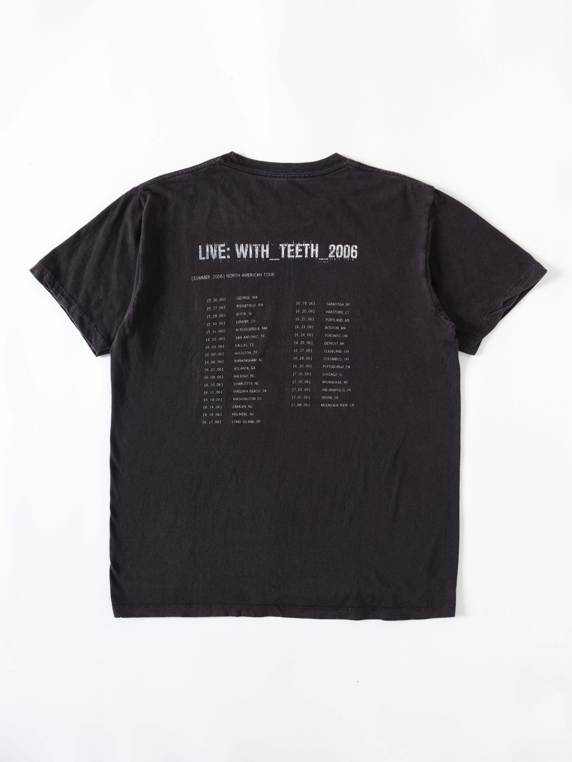 VINTAGE BLACK NINE INCH NAILS " LIVE WITH TEETH " TOUR T-SHIRT