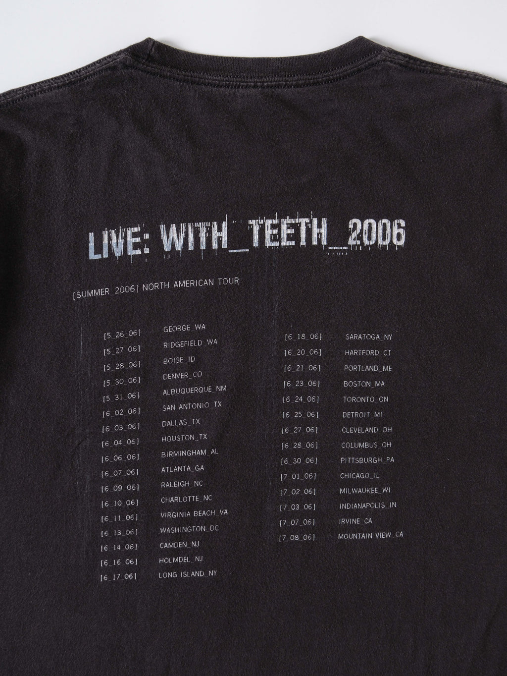 VINTAGE BLACK NINE INCH NAILS " LIVE WITH TEETH " TOUR T-SHIRT