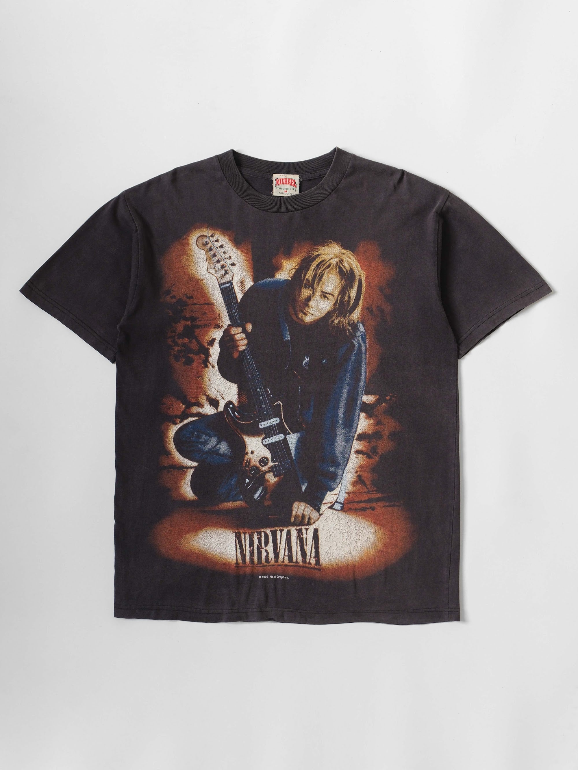 VINTAGE BLACK NIRVANA " KURT COBAIN " BOOTLEG T-SHIRT