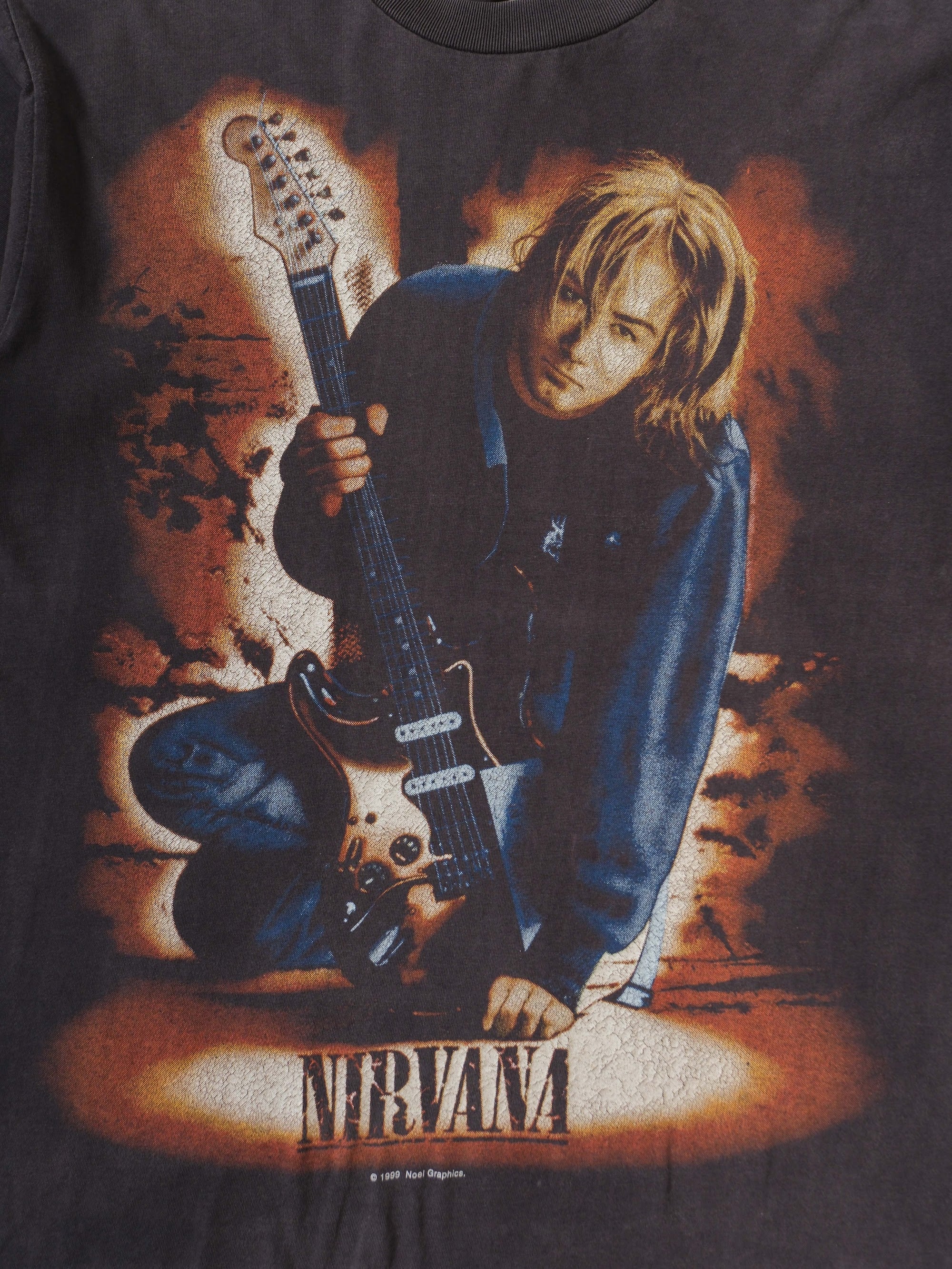 VINTAGE BLACK NIRVANA " KURT COBAIN " BOOTLEG T-SHIRT