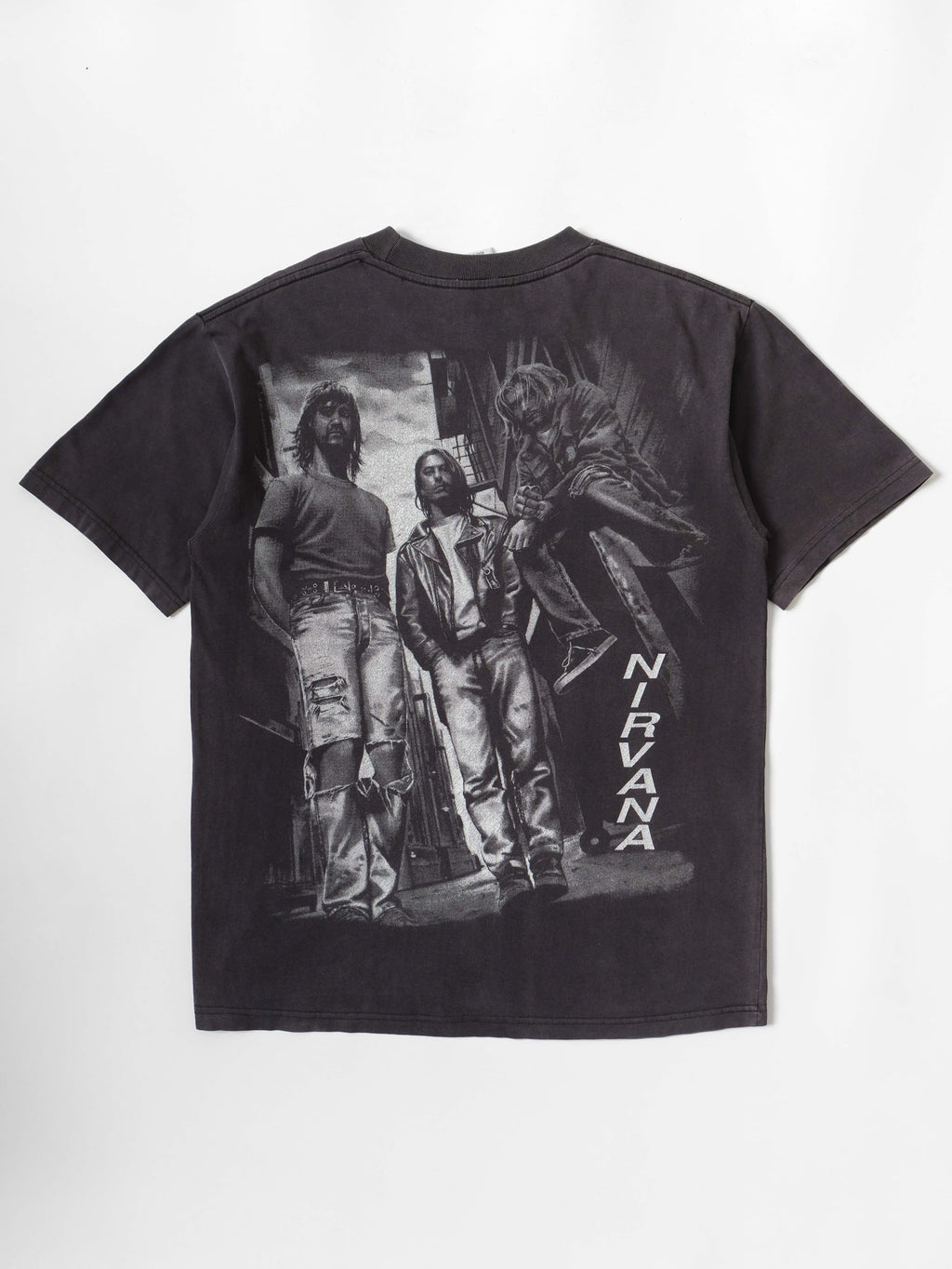 VINTAGE BLACK NIRVANA " KURT COBAIN " BOOTLEG T-SHIRT