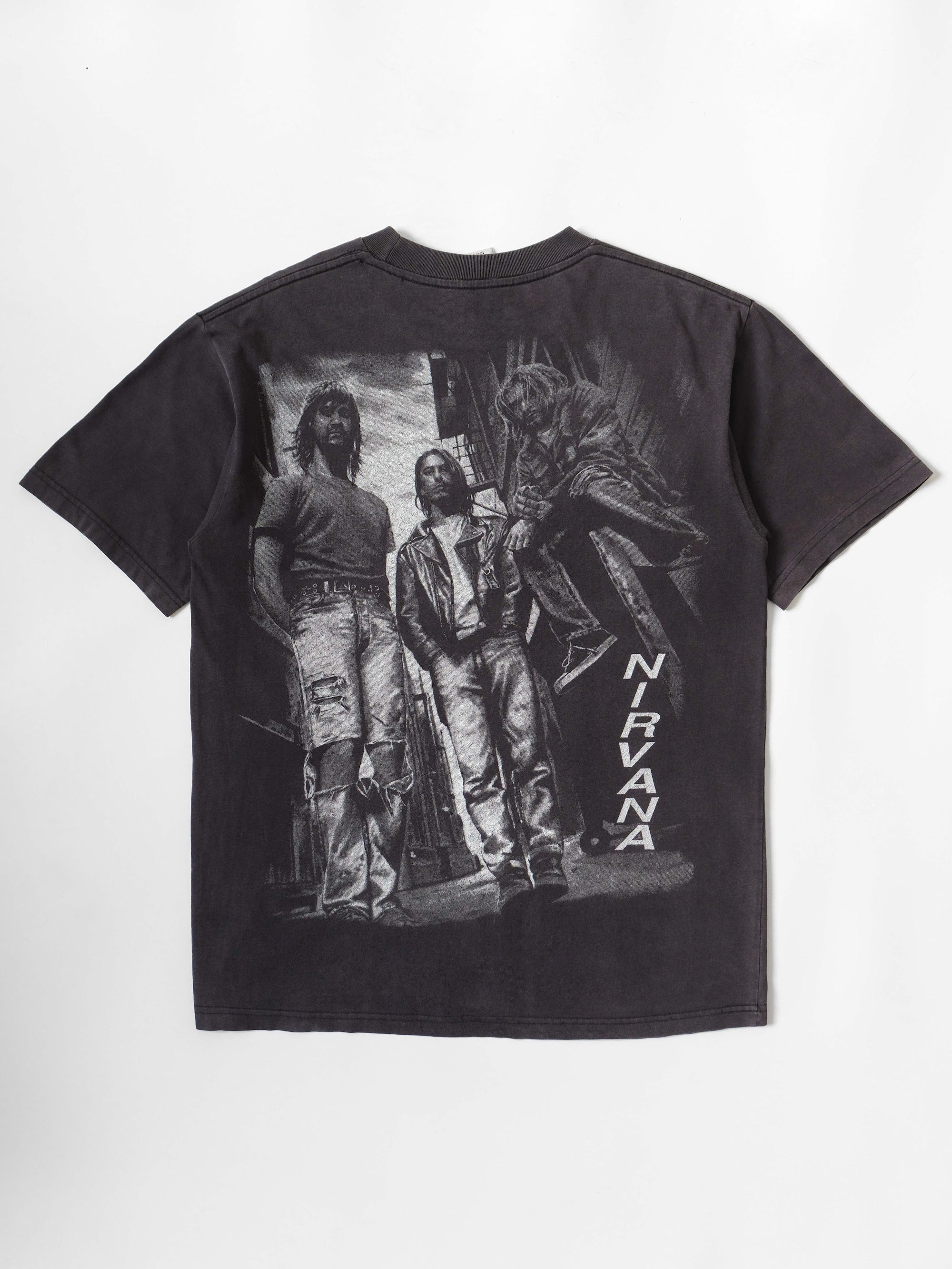 VINTAGE BLACK NIRVANA " KURT COBAIN " BOOTLEG T-SHIRT