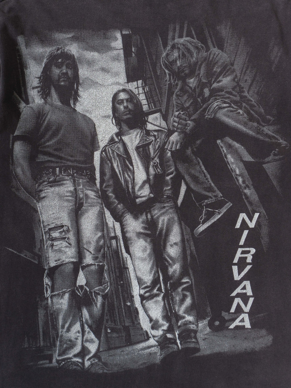 VINTAGE BLACK NIRVANA " KURT COBAIN " BOOTLEG T-SHIRT