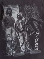 VINTAGE BLACK NIRVANA " KURT COBAIN " BOOTLEG T-SHIRT