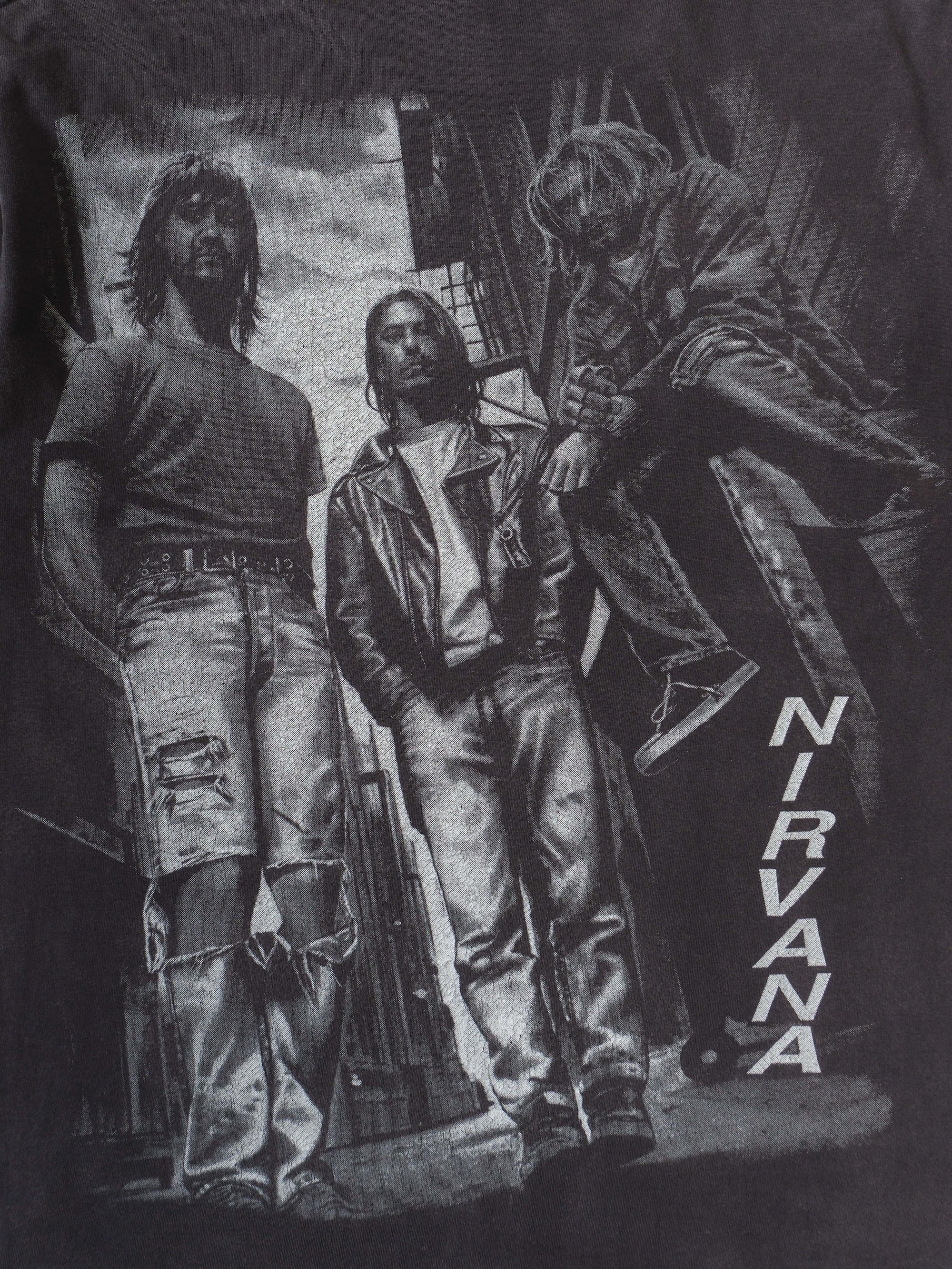 VINTAGE BLACK NIRVANA " KURT COBAIN " BOOTLEG T-SHIRT