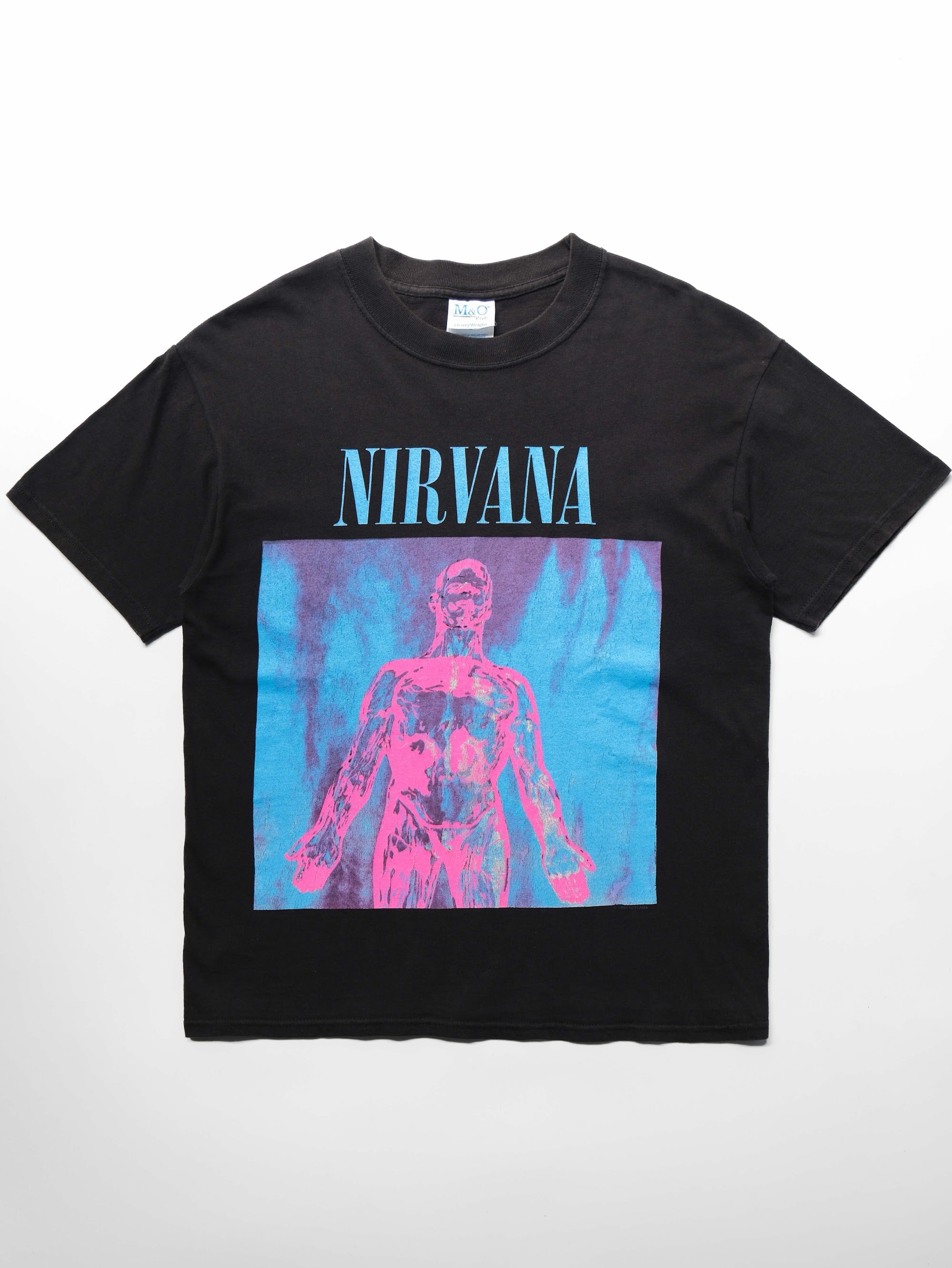 VINTAGE BLACK NIRVANA "SILVER" ROCK SINGLE T-SHIRT