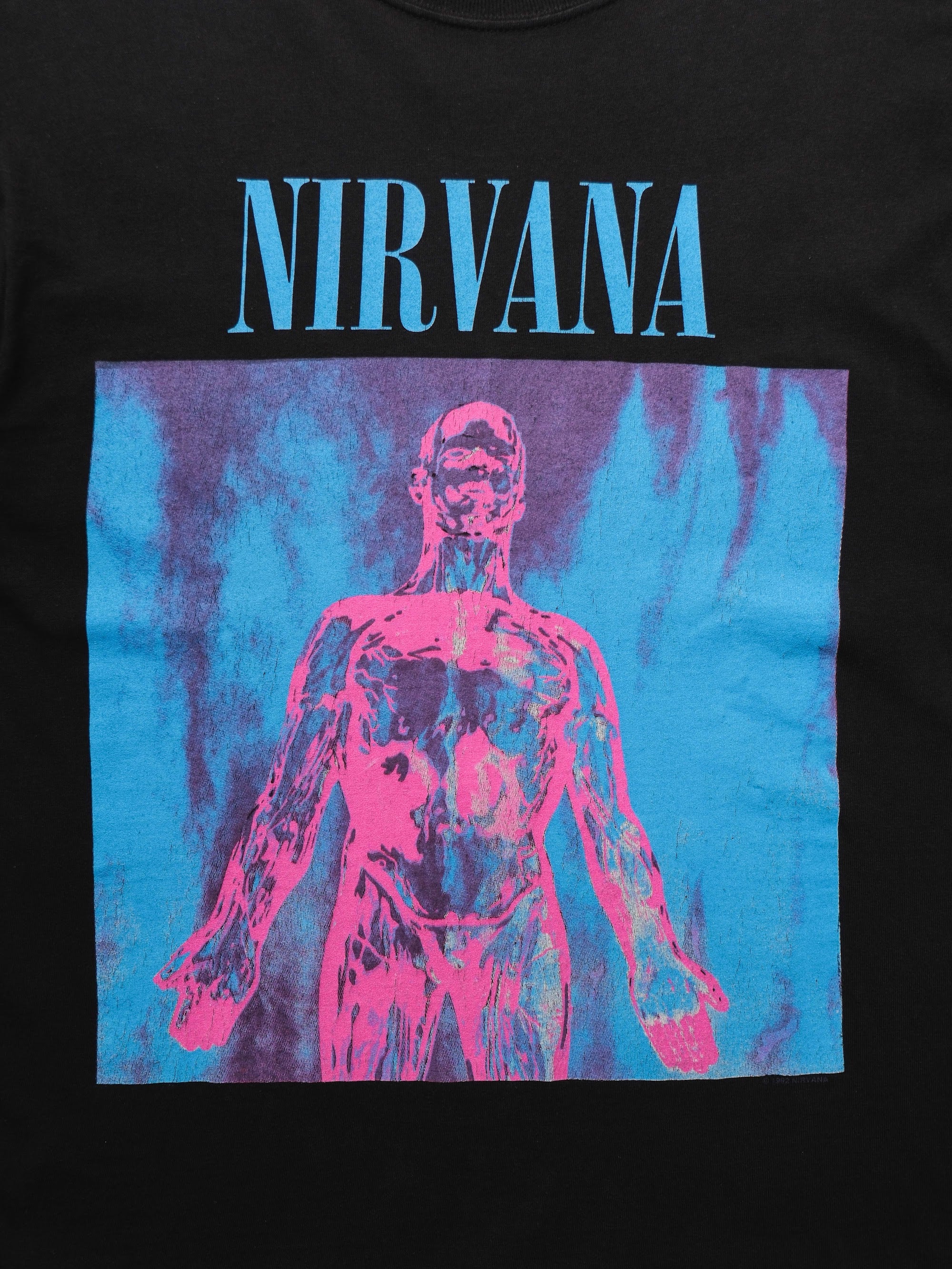VINTAGE BLACK NIRVANA "SILVER" ROCK SINGLE T-SHIRT