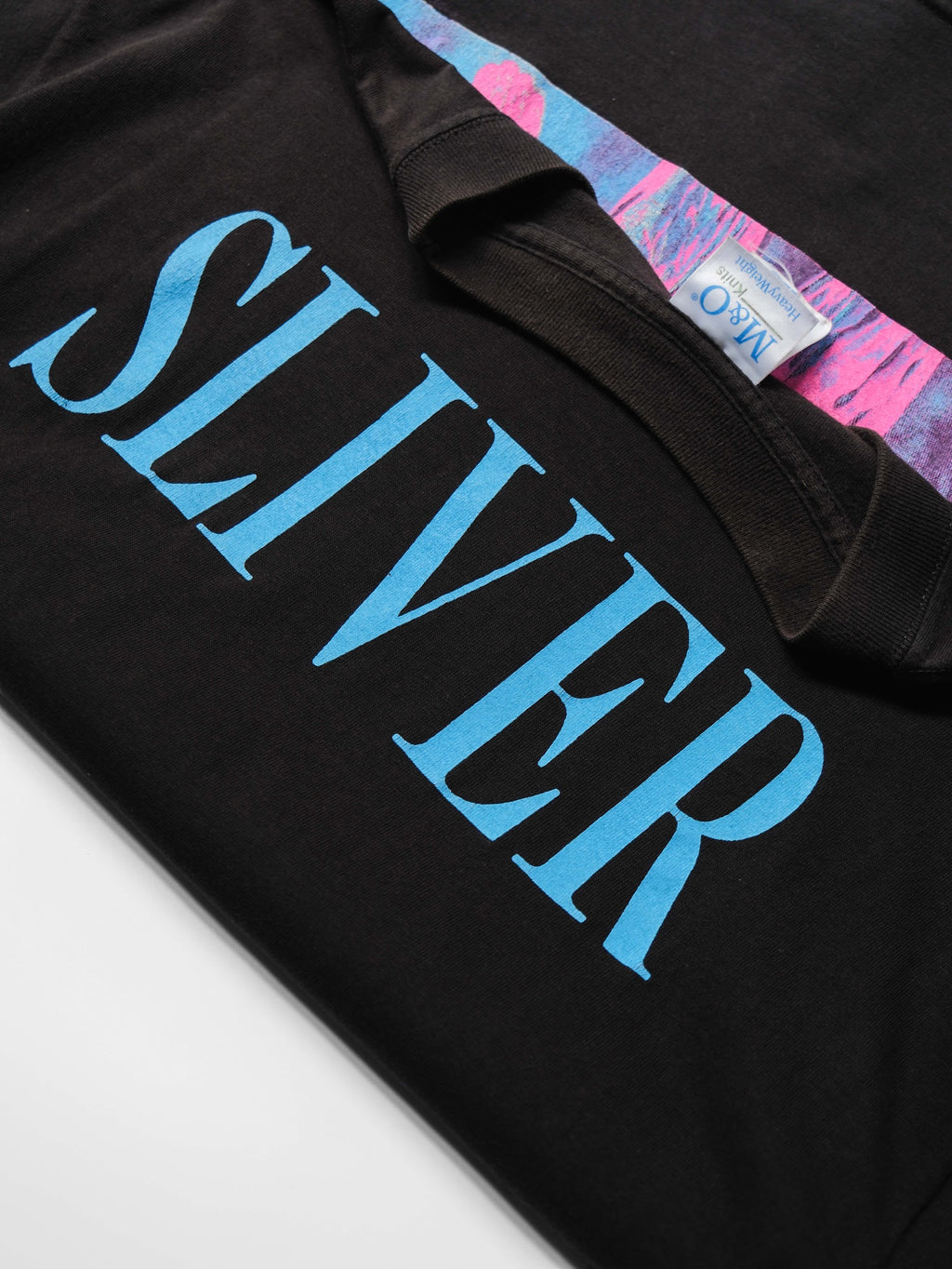 VINTAGE BLACK NIRVANA "SILVER" ROCK SINGLE T-SHIRT
