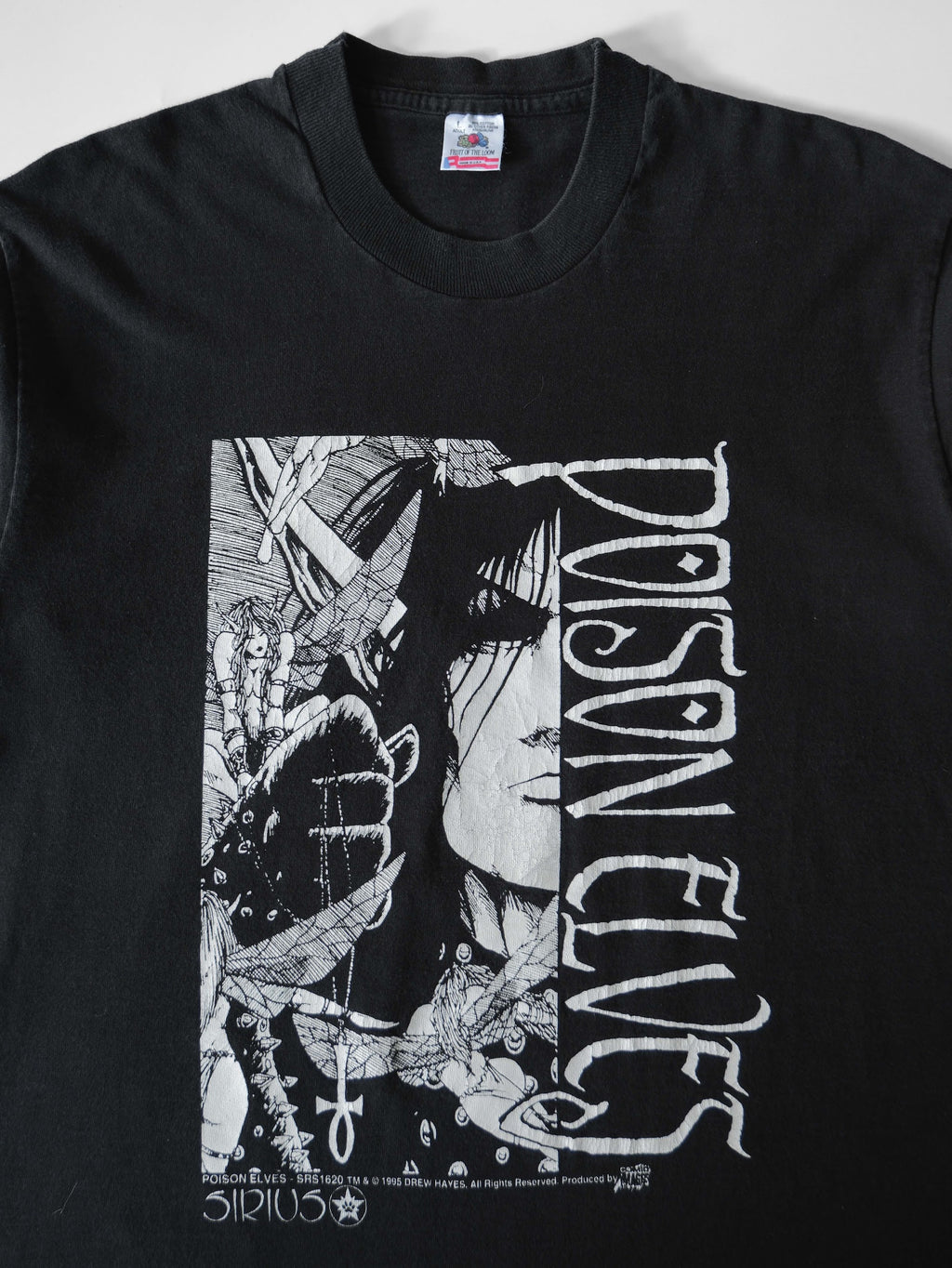 VINTAGE BLACK " POISON ELVES " COMIC PROMO T-SHIRT