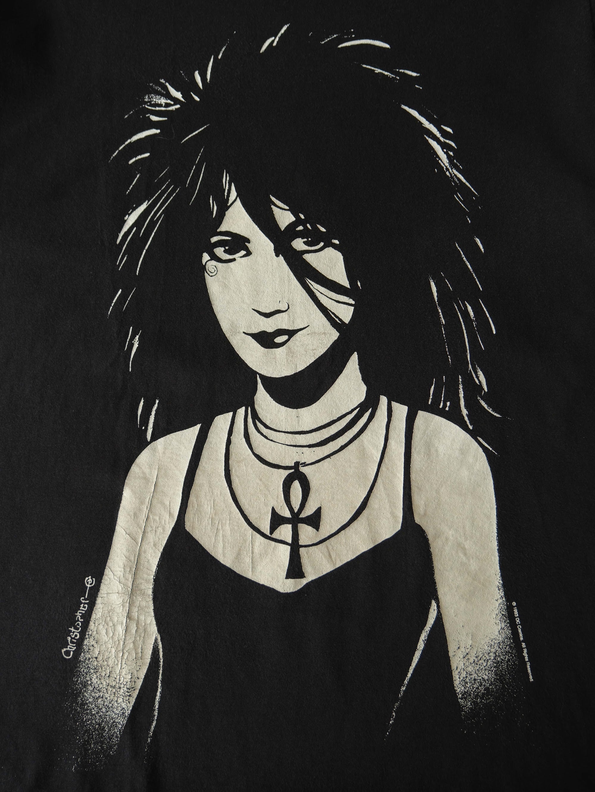 VINTAGE BLACK " SANDMAN DEATH " DC COMICS  T-SHIRT