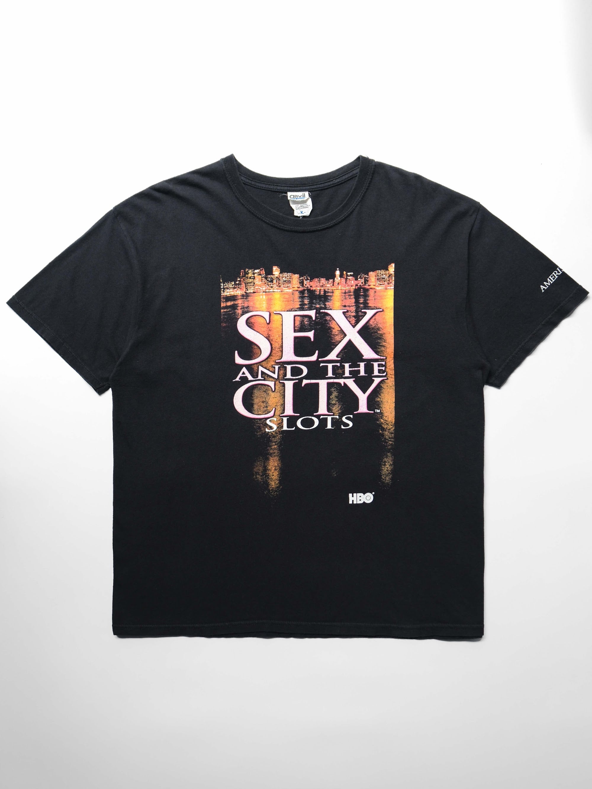 VINTAGE BLACK " SEX AND THE CITY SLOTS " HBO MOVIE T-SHIRT
