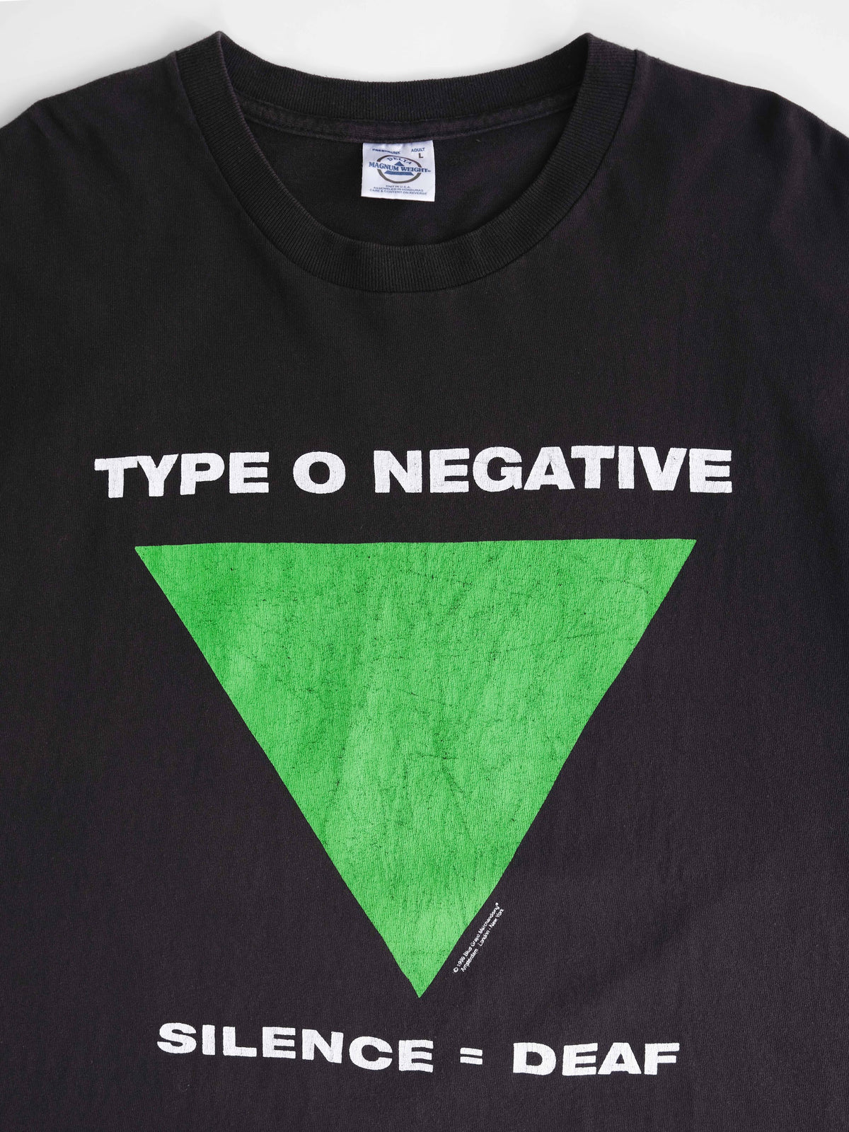 VINTAGE BLACK TYPE O NEGATIVE SILENCE=DEAF BAND T-SHIRT
