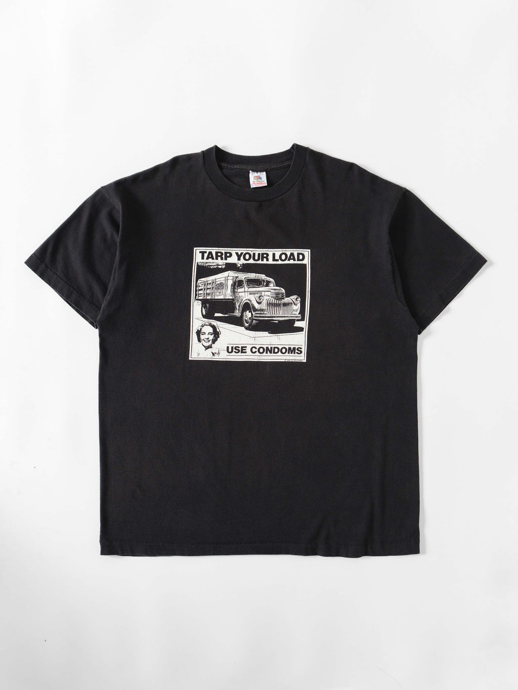 VINTAGE BLACK USE CONDOMS AD T-SHIRT