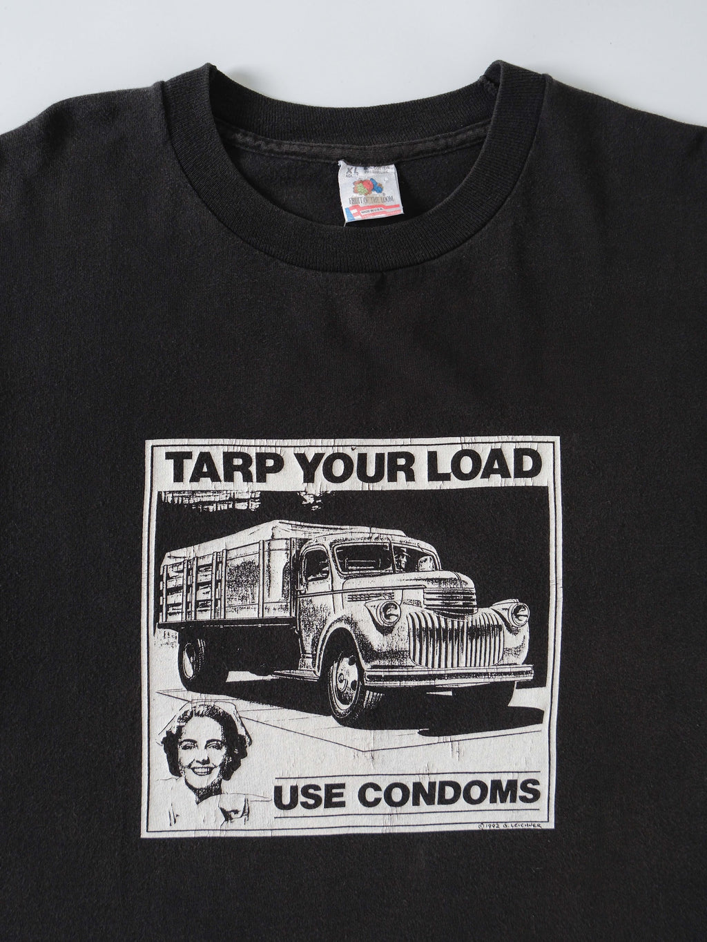 VINTAGE BLACK USE CONDOMS AD T-SHIRT