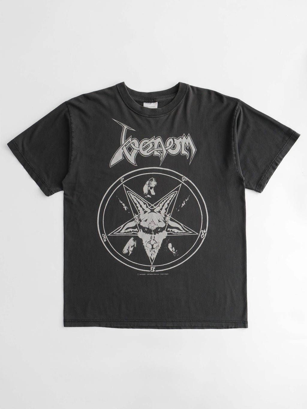 VINTAGE BLACK "VENOM" LEGENDARY GOAT MOTIF BAND T-SHIRT