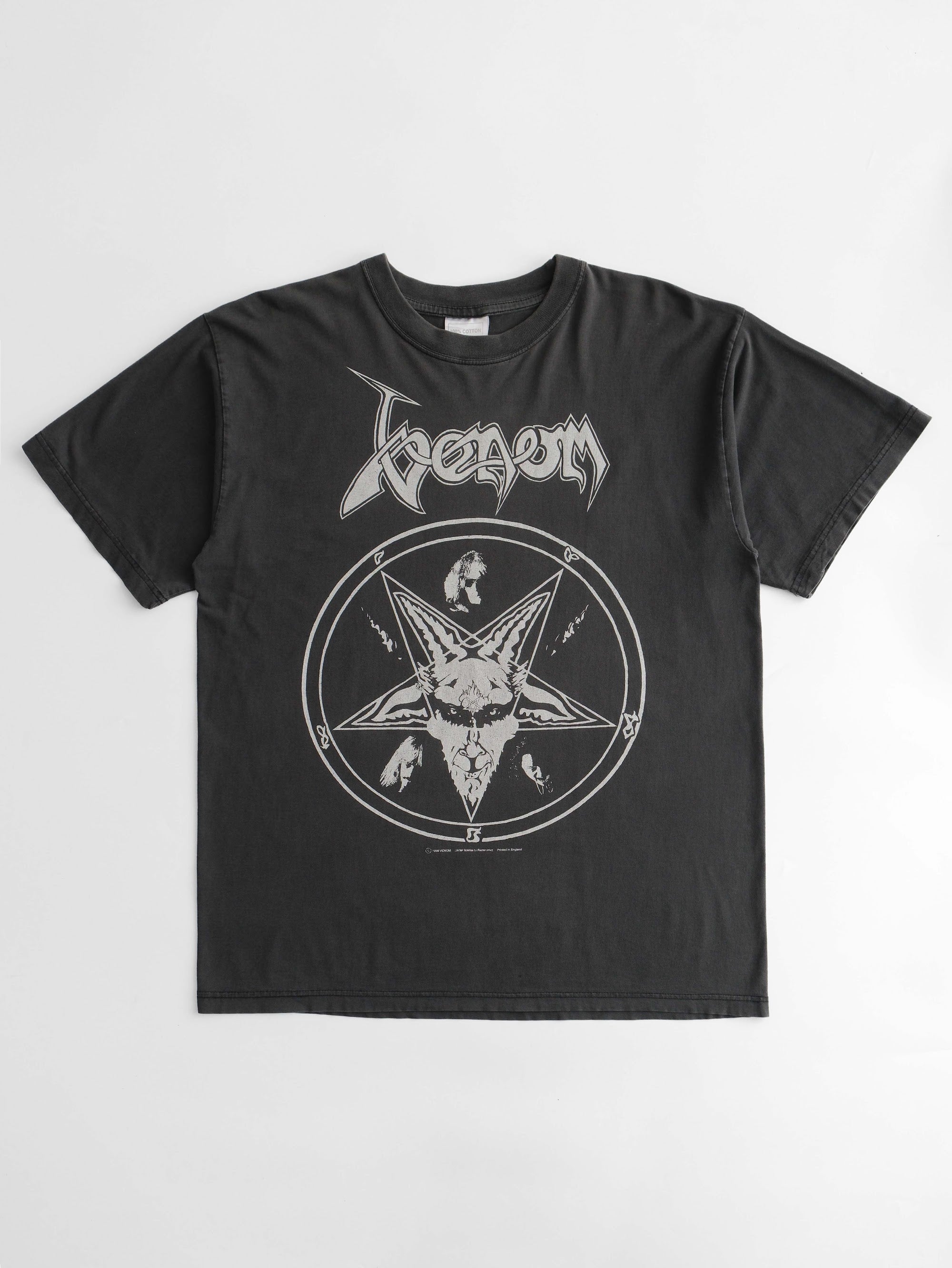 VINTAGE BLACK "VENOM" LEGENDARY GOAT MOTIF BAND T-SHIRT