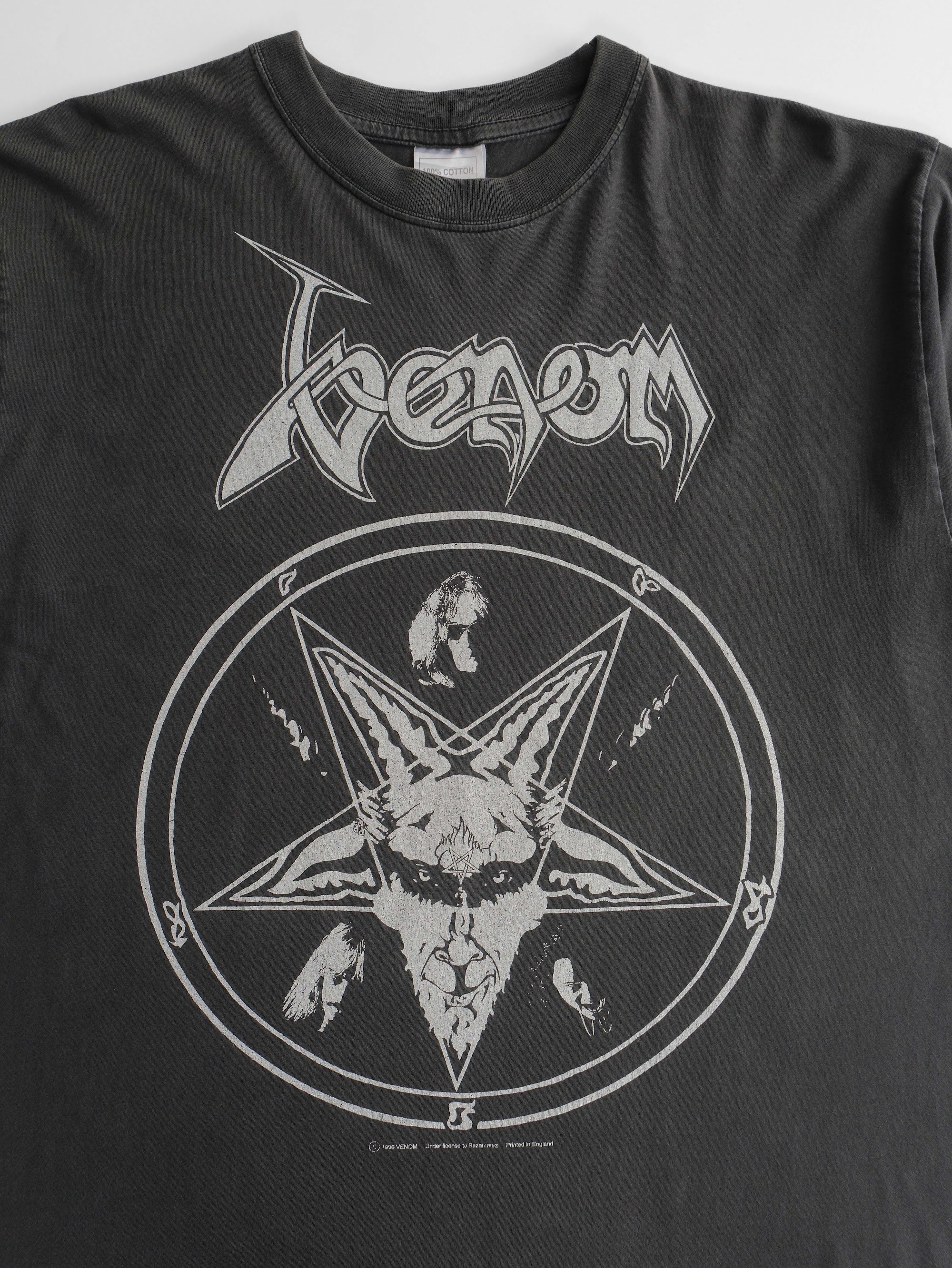 VINTAGE BLACK "VENOM" LEGENDARY GOAT MOTIF BAND T-SHIRT