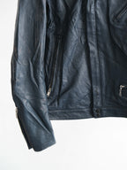 VINTAGE BLACK "VOWEL" BIKER LEATHER JACKET