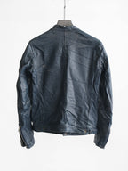 VINTAGE BLACK "VOWEL" BIKER LEATHER JACKET