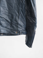 VINTAGE BLACK "VOWEL" BIKER LEATHER JACKET