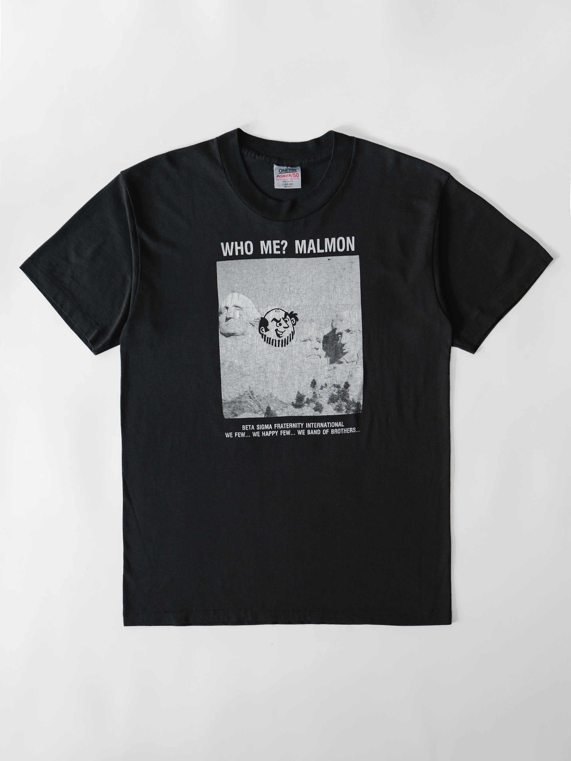 VINTAGE BLACK " WHO ME? MALMON " T-SHIRT