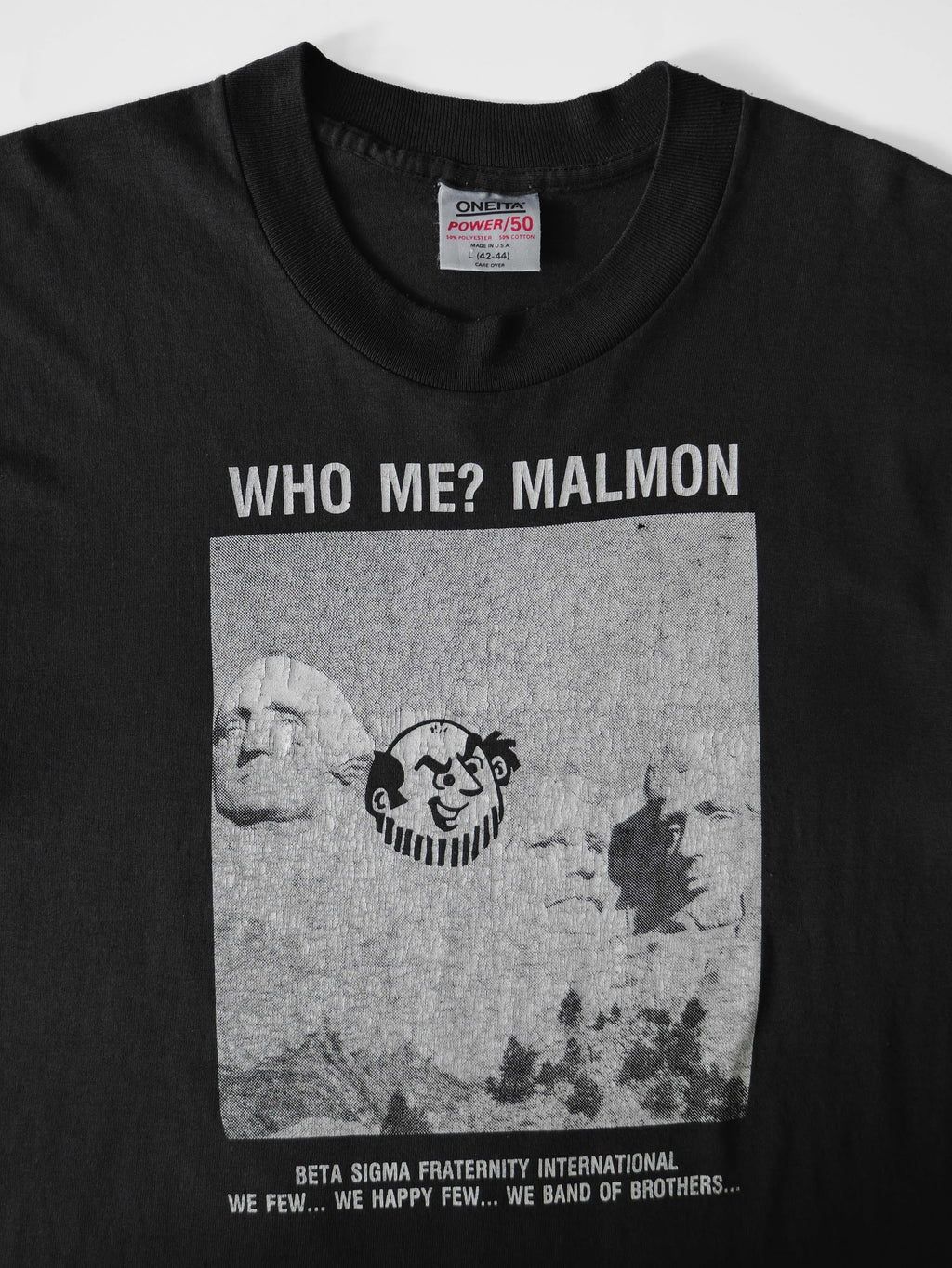VINTAGE BLACK " WHO ME? MALMON " T-SHIRT