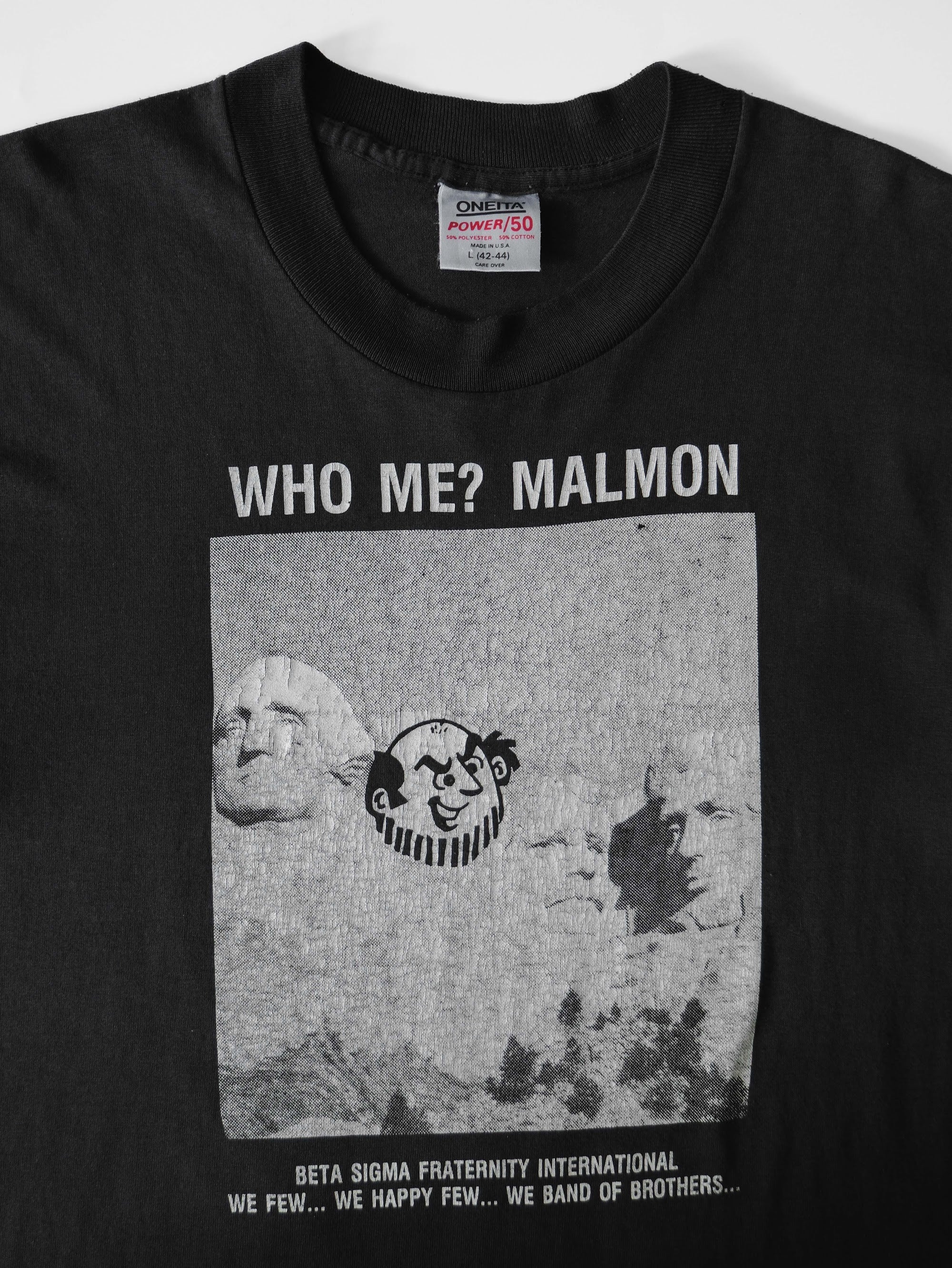 VINTAGE BLACK " WHO ME? MALMON " T-SHIRT