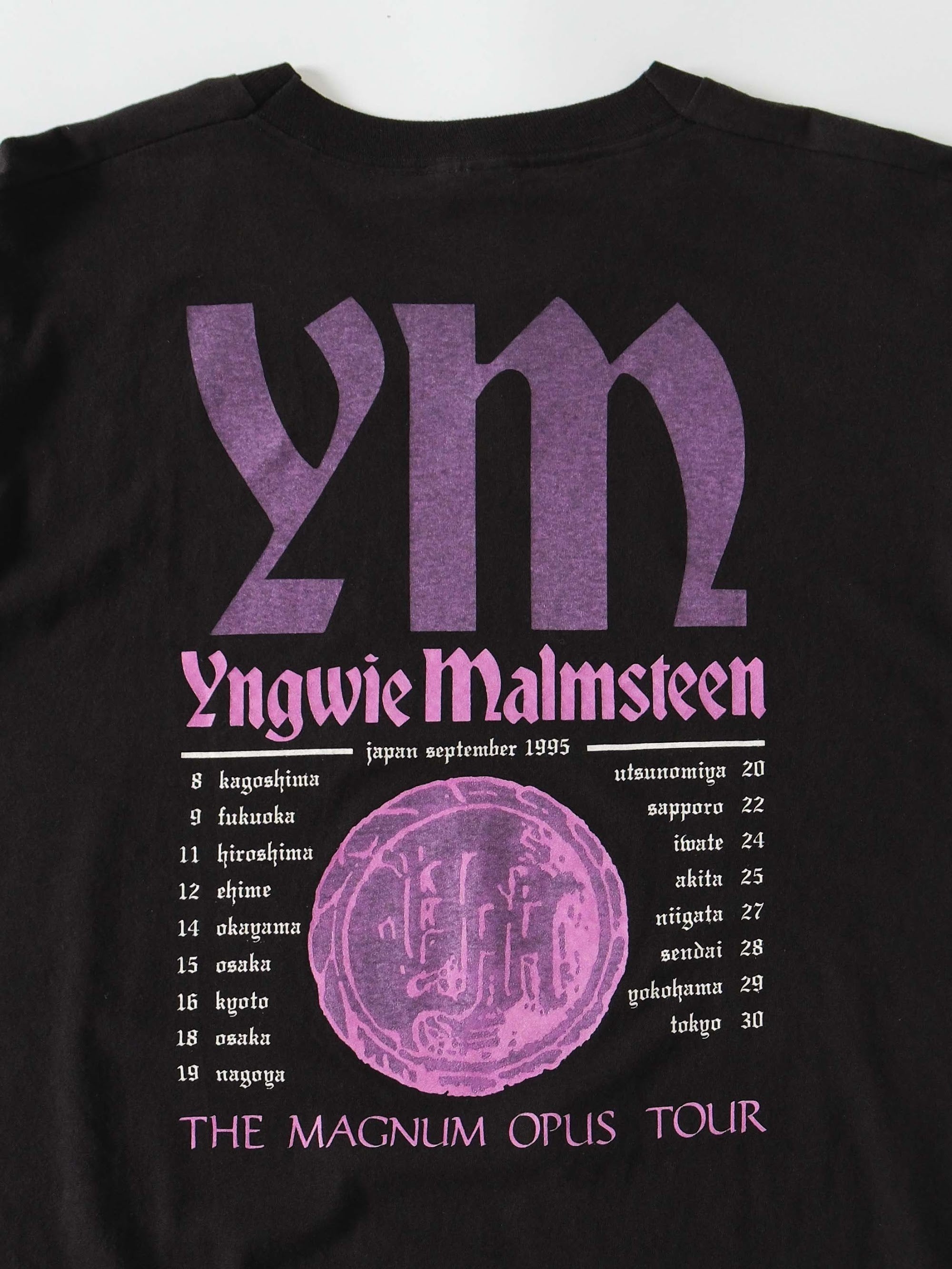 VINTAGE BLACK YNGWIE MALMSTEEN "THE MAGNUM OPUS TOUR" T-SHIRT
