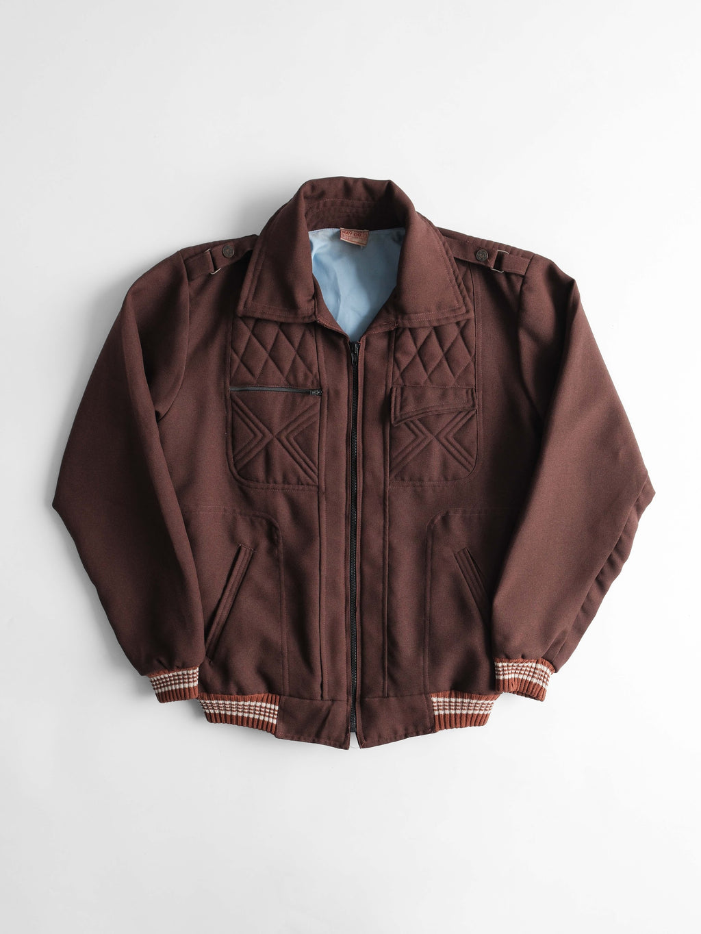 VINTAGE BROWN TAILOR MADE "CỬA HÀNG MAY ĐO 19" BOMBER JACKET