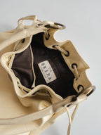 VINTAGE CREAM VIA BRERA ITALY LEATHER BAG