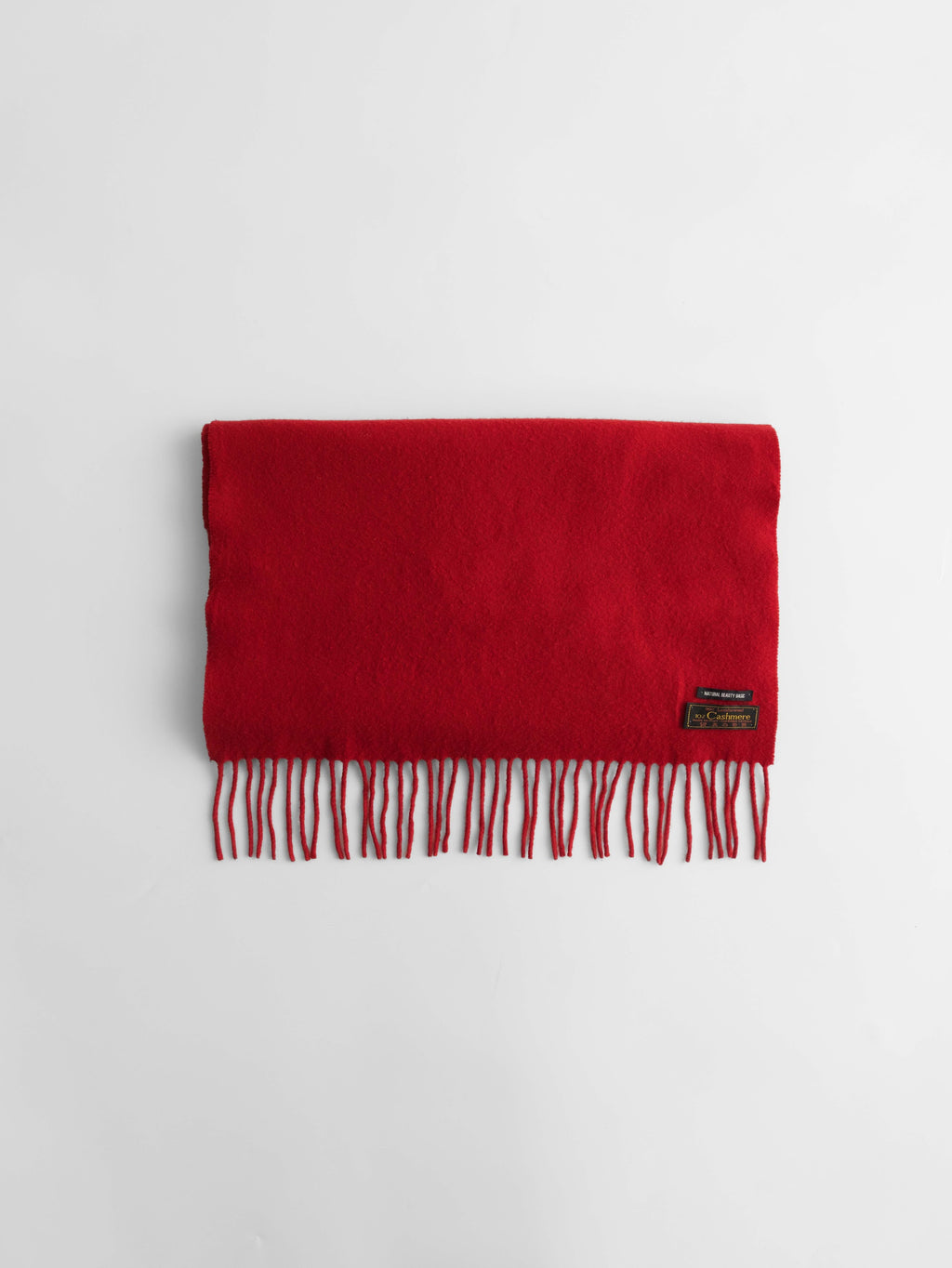 VINTAGE CROCHET / KNIT RED CASHMERE ITALY SCARF
