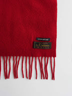 VINTAGE CROCHET / KNIT RED CASHMERE ITALY SCARF