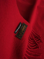 VINTAGE CROCHET / KNIT RED CASHMERE ITALY SCARF