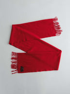 VINTAGE CROCHET / KNIT RED CASHMERE ITALY SCARF