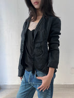 VINTAGE EMBROIDERED BLACK "HOLLY" RECONSTRUCT JACKET