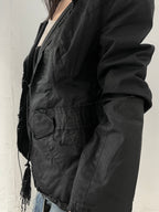 VINTAGE EMBROIDERED BLACK "HOLLY" RECONSTRUCT JACKET