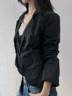 VINTAGE EMBROIDERED BLACK "HOLLY" RECONSTRUCT JACKET