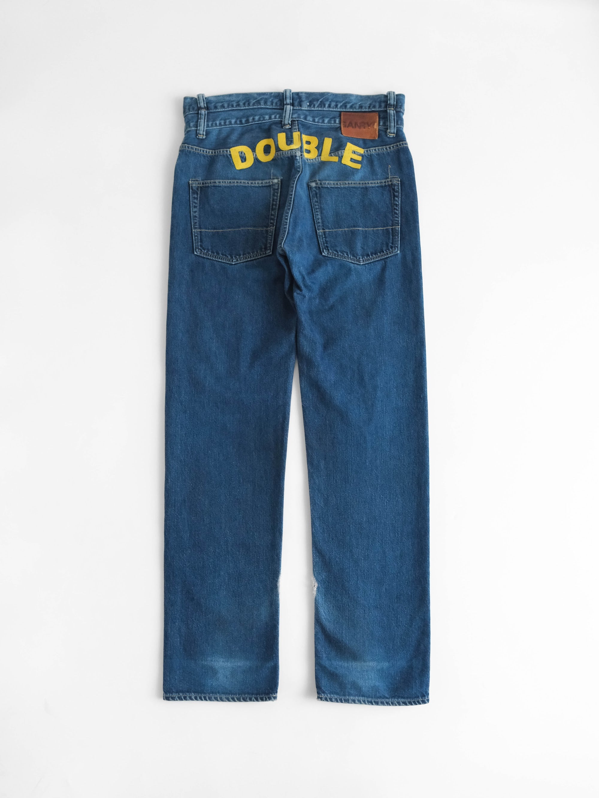 VINTAGE EMBROIDERED CDG GANRYU/ DOUBLE WAIST JEANS
