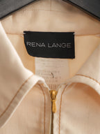 VINTAGE EMBROIDERED CREAM RENA LANGE/ PADDED SHOULDER JACKET