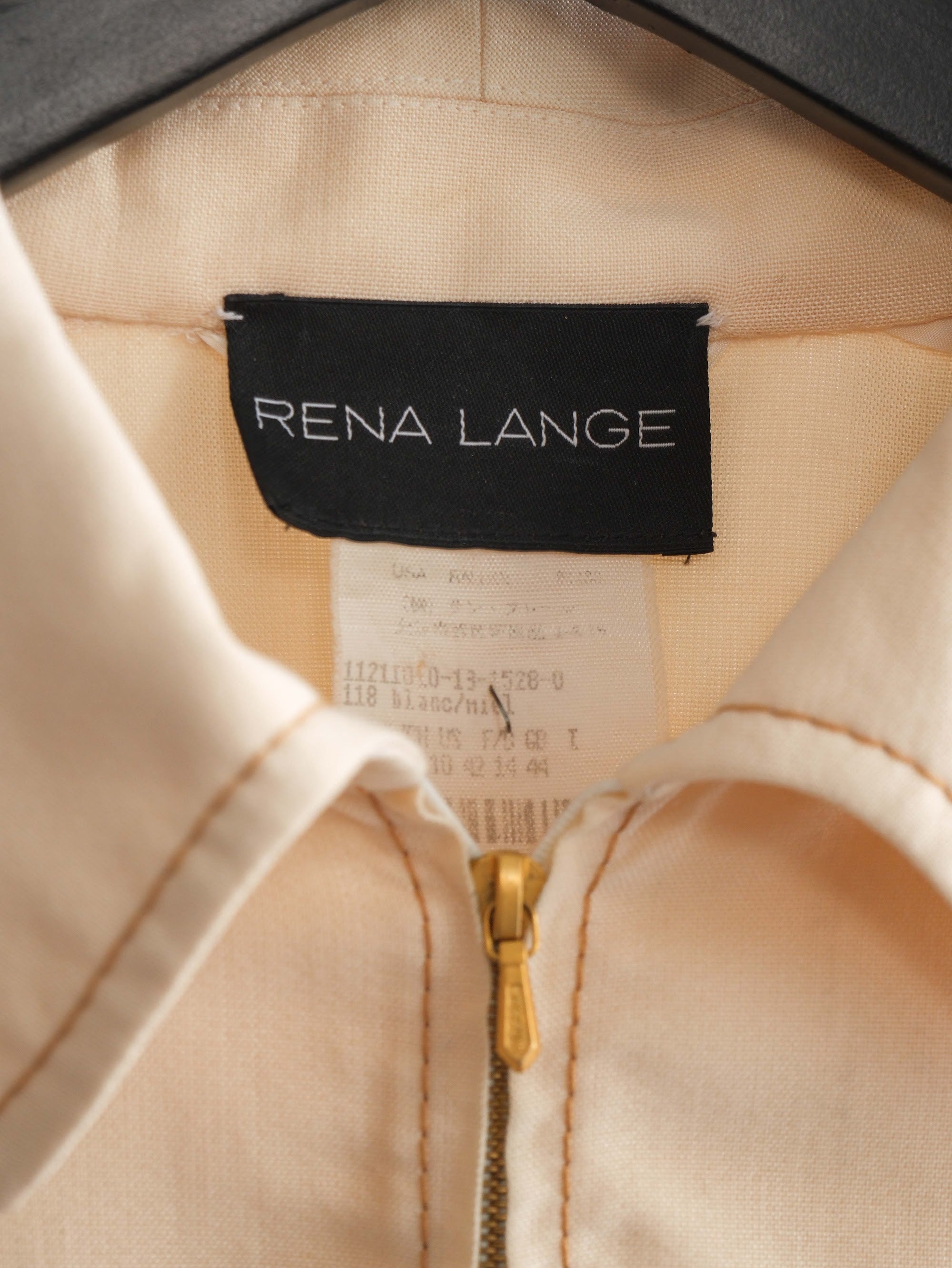 VINTAGE EMBROIDERED CREAM RENA LANGE/ PADDED SHOULDER JACKET