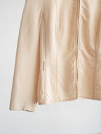 VINTAGE EMBROIDERED CREAM RENA LANGE/ PADDED SHOULDER JACKET
