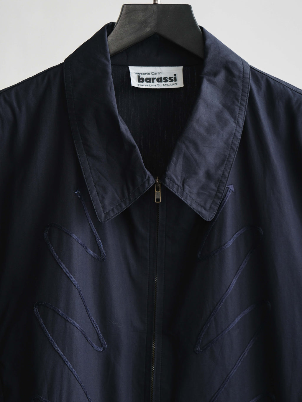 VINTAGE EMBROIDERED NAVY BARASSI PIZZA 3 MILANO WORK JACKET