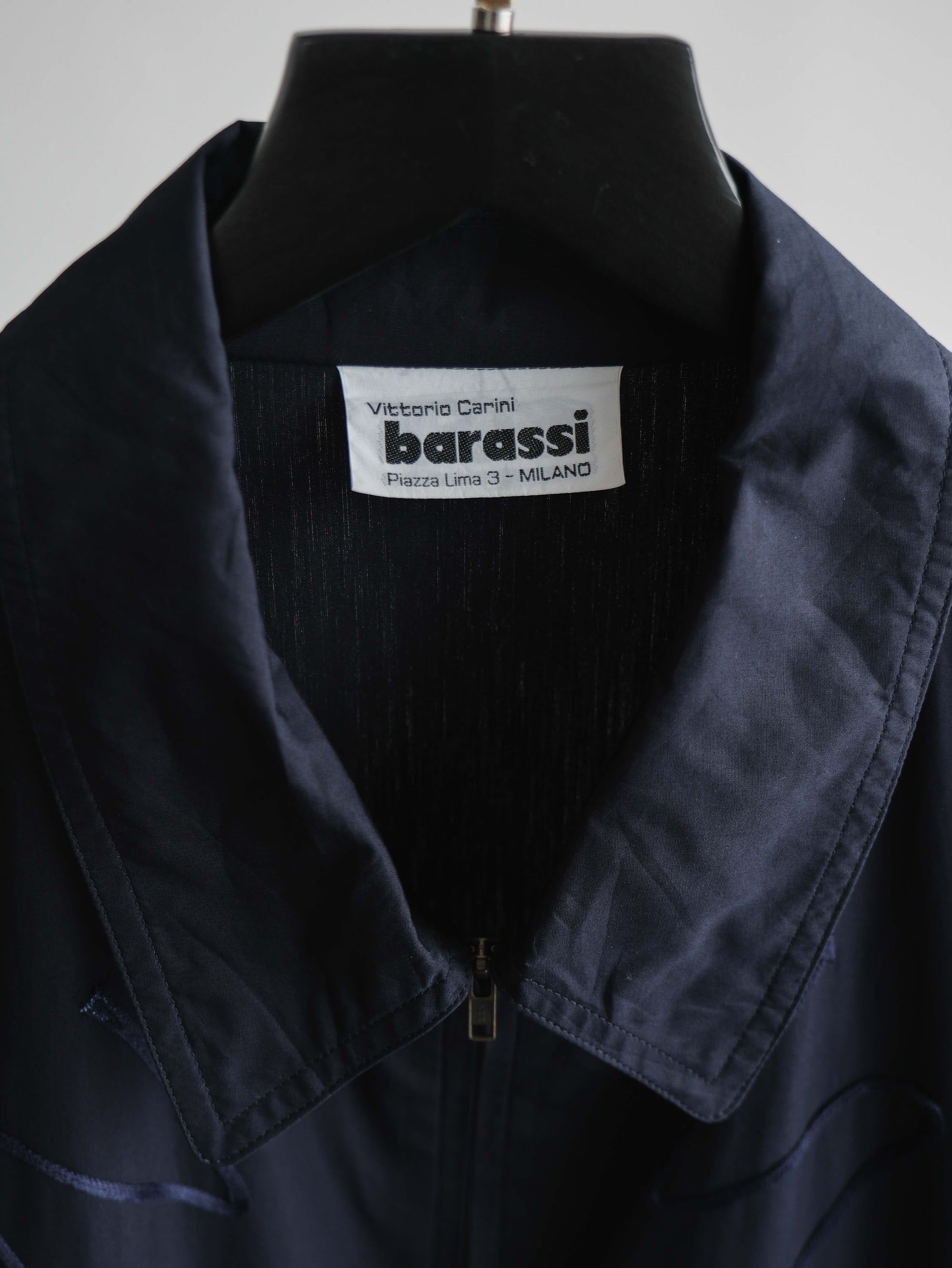 VINTAGE EMBROIDERED NAVY BARASSI PIZZA 3 MILANO WORK JACKET