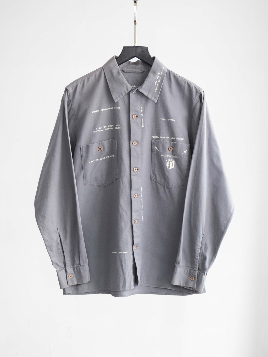 VINTAGE GREY GENERAL RESEARCH LS SHIRT