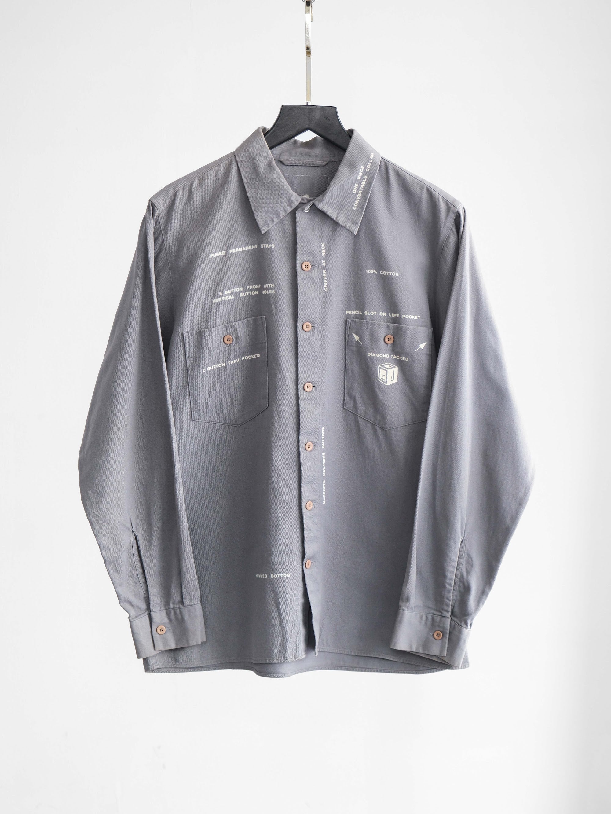 VINTAGE GREY GENERAL RESEARCH LS SHIRT