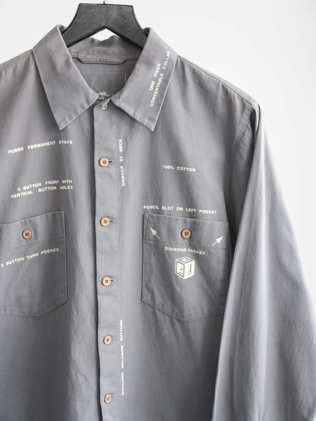 VINTAGE GREY GENERAL RESEARCH LS SHIRT