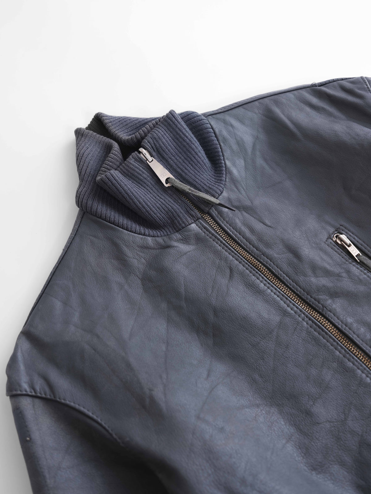 VINTAGE GREY GERMANY LEATHER BOMBER JACKET